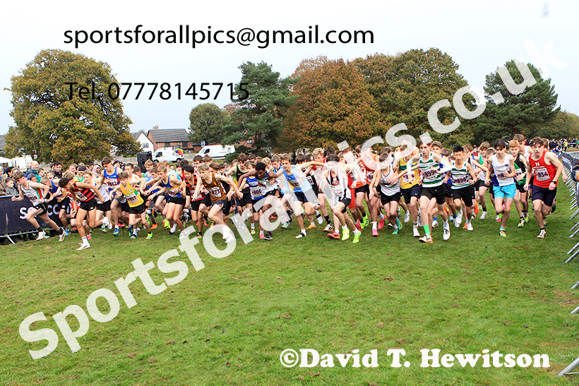 Boys Under-15s 2024 National Cross Country Relays, Berry Hill Park, Mansfield.   Photo: David T. Hewitson/Sports for All Pics